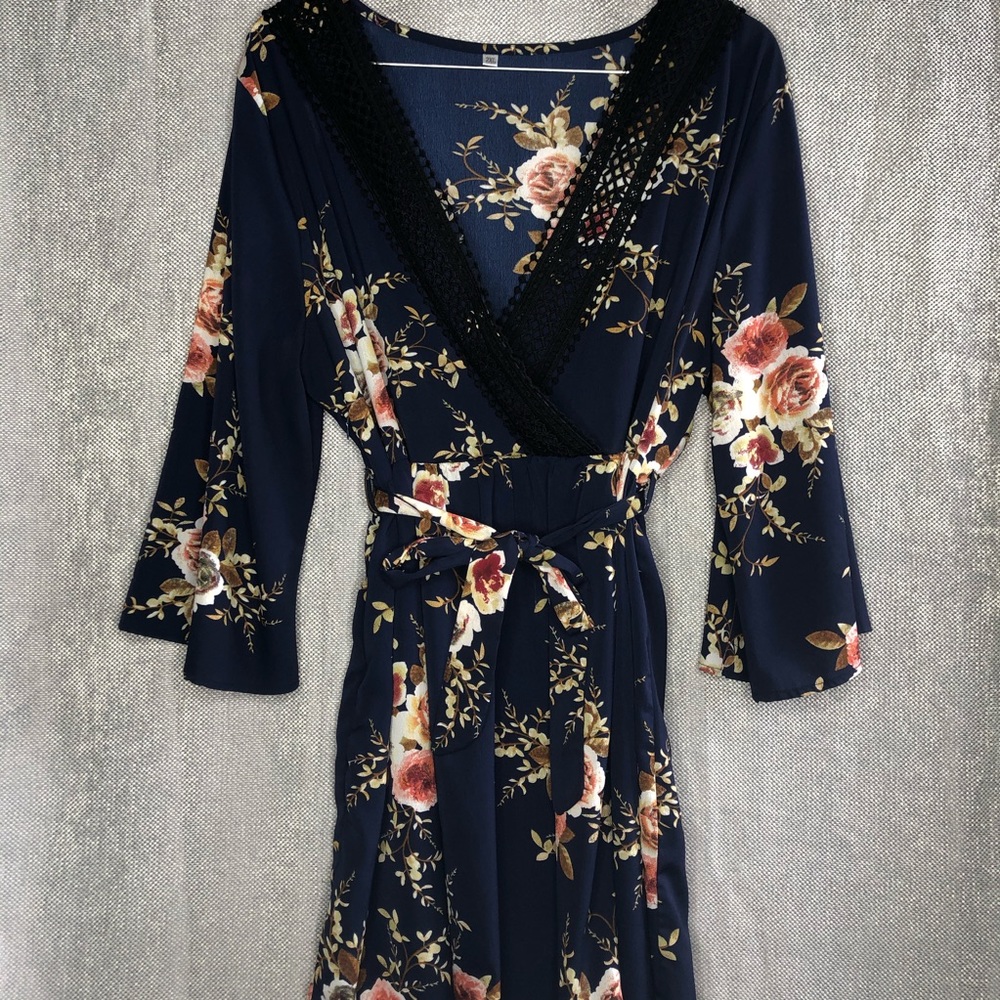 Boho Dress Wrap V Neck